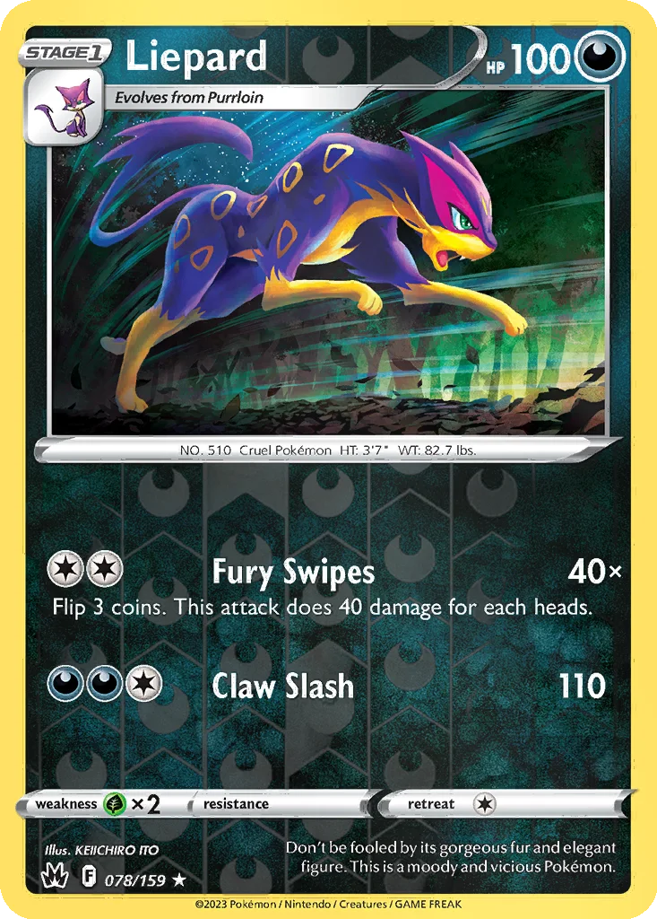 Liepard 078/159 Crown Zenith (Reverse holo)