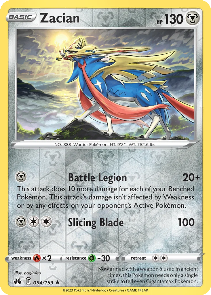 Zacian 094/159 Crown Zenith (Reverse holo)