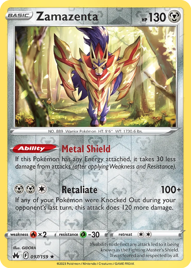 Zamazenta 097/159 Crown Zenith (Reverse holo)