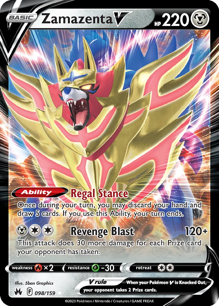 Zamazenta V 098/159 Crown Zenith (Holo)