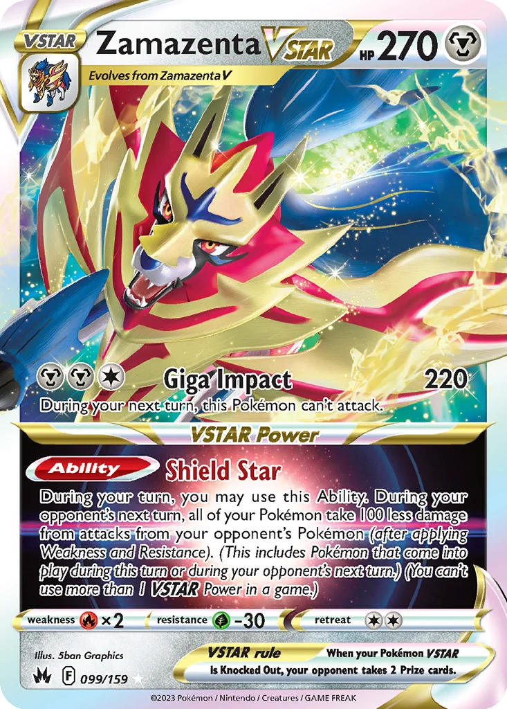 Zamazenta VSTAR 099/159 Crown Zenith (Holo)