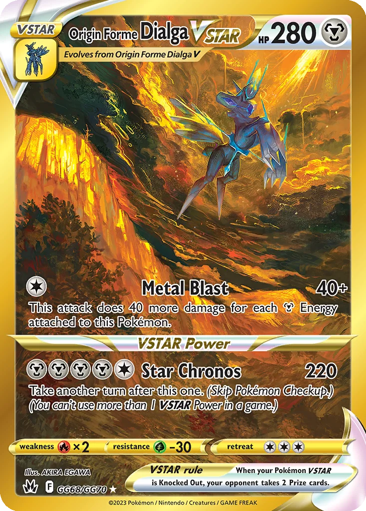Origin Forme Dialga VSTAR GG68/070 Crown Zenith Galarian Gallery (Holo)