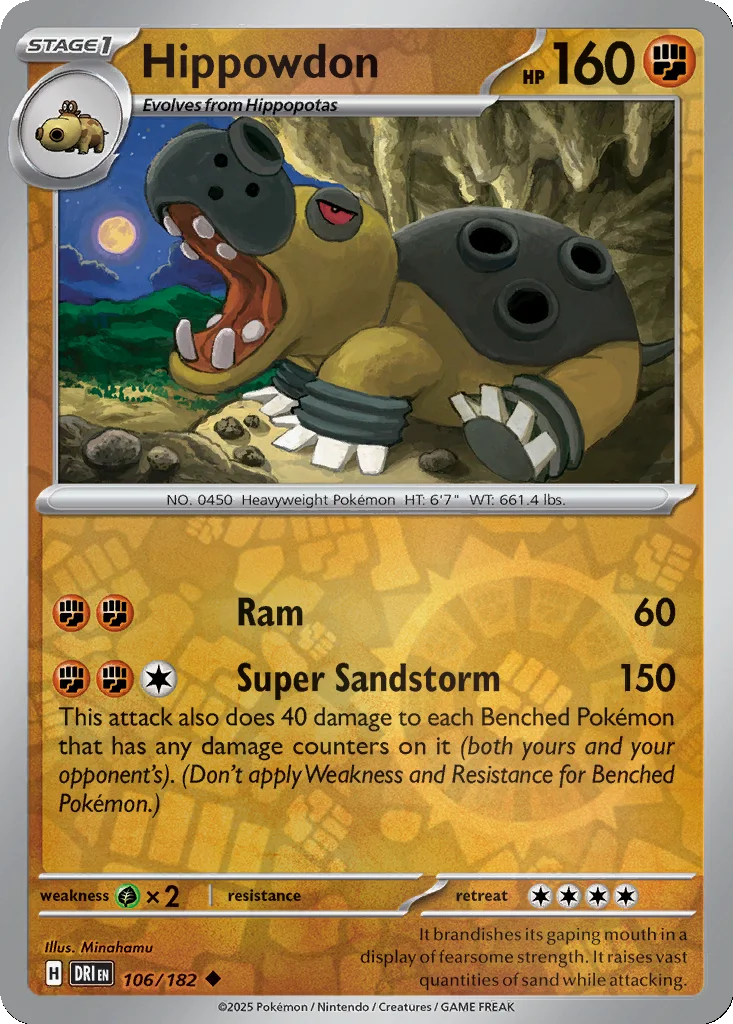 Hippowdon 106/182 SV10: Destined Rivals (Reverse holo)