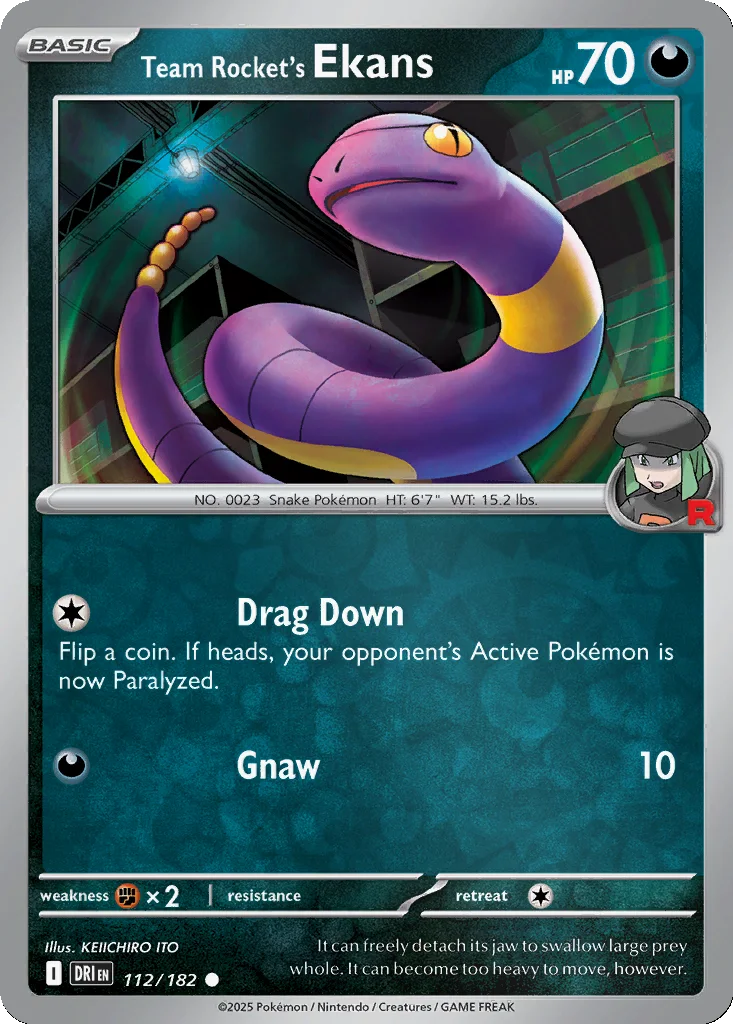 Team Rocket's Ekans 112/182 Destined Rivals (Reverse holo)