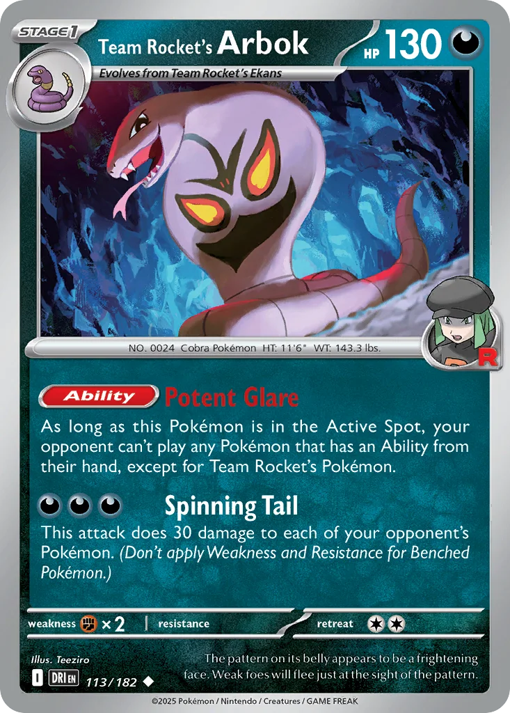 Team Rocket's Arbok 113/182 SV10: Destined Rivals (Normal)