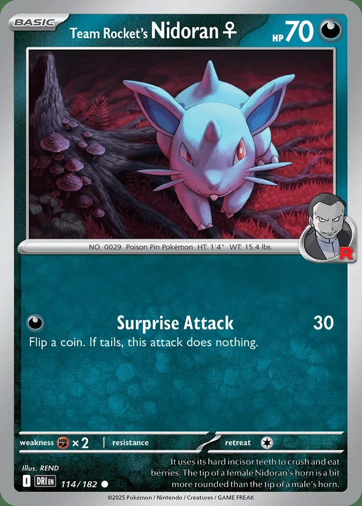 Team Rocket's Nidoran ♀ 114/182 SV10: Destined Rivals (Normal)