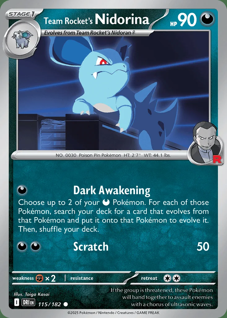 Team Rocket's Nidorina 115/182 SV10: Destined Rivals (Normal)