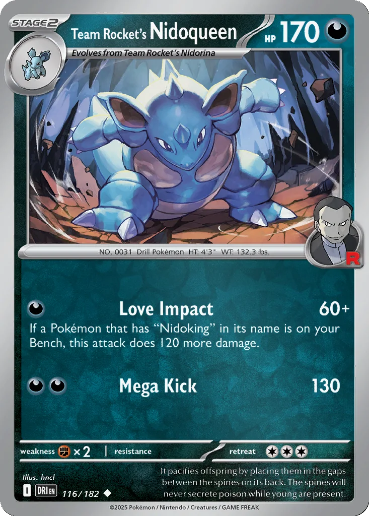 Team Rocket's Nidoqueen 116/182 Destined Rivals (Reverse holo)