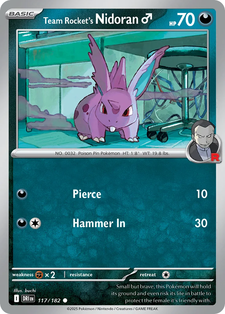 Team Rocket's Nidoran ♂ 117/182 SV10: Destined Rivals (Normal)