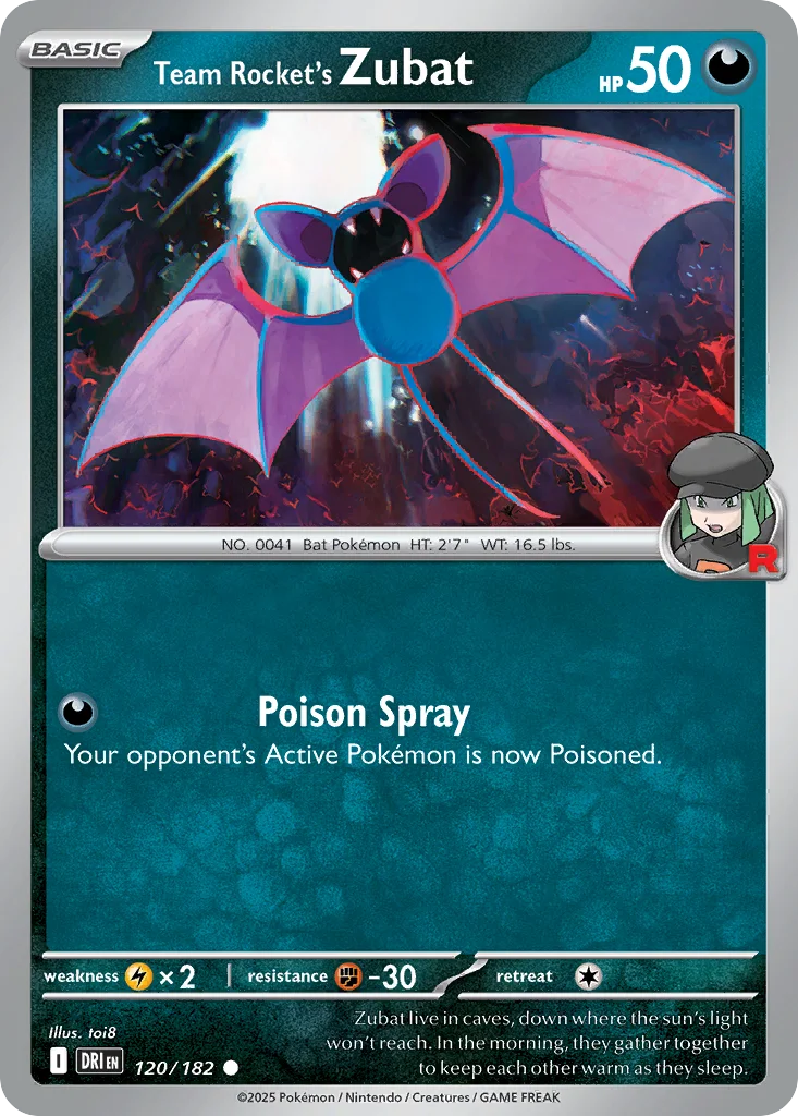 Team Rocket's Zubat 120/182 SV10: Destined Rivals (Normal)