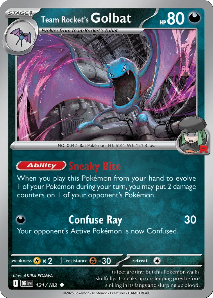 Team Rocket's Golbat 121/182 SV10: Destined Rivals (Reverse holo)