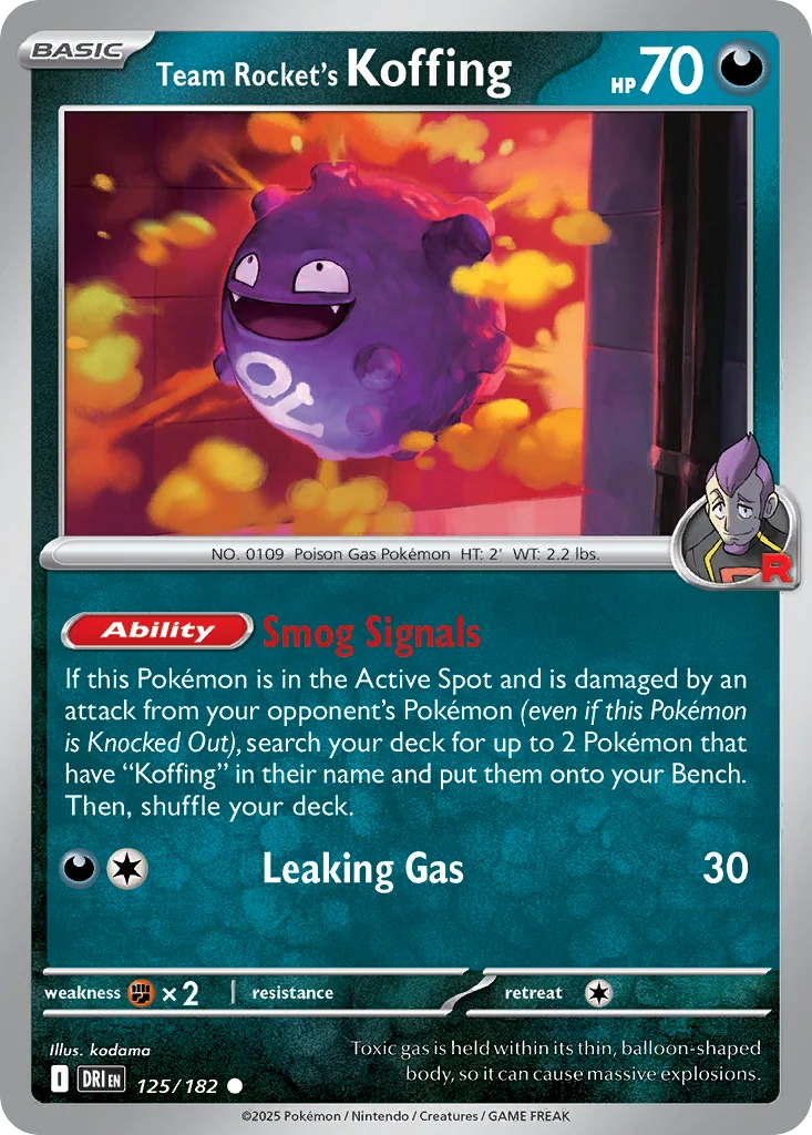 Team Rocket's Koffing 125/182 SV10: Destined Rivals (Normal)
