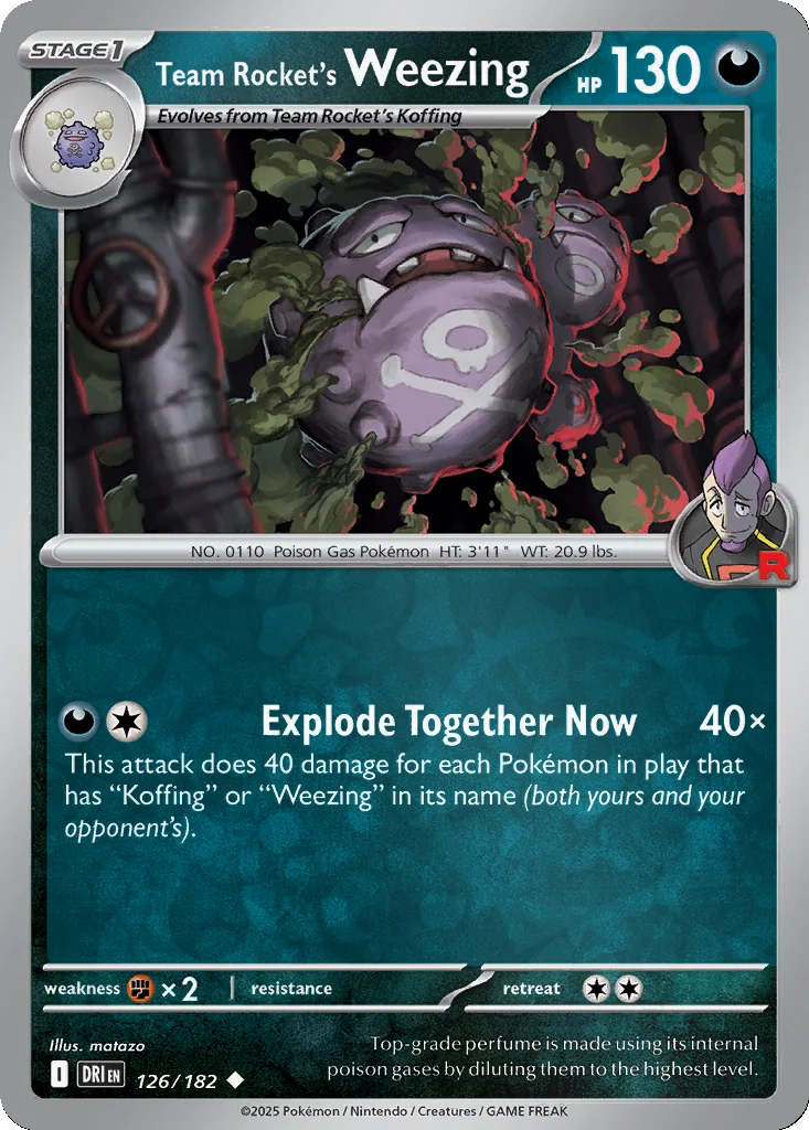 Team Rocket's Weezing 126/182 Destined Rivals (Reverse holo)
