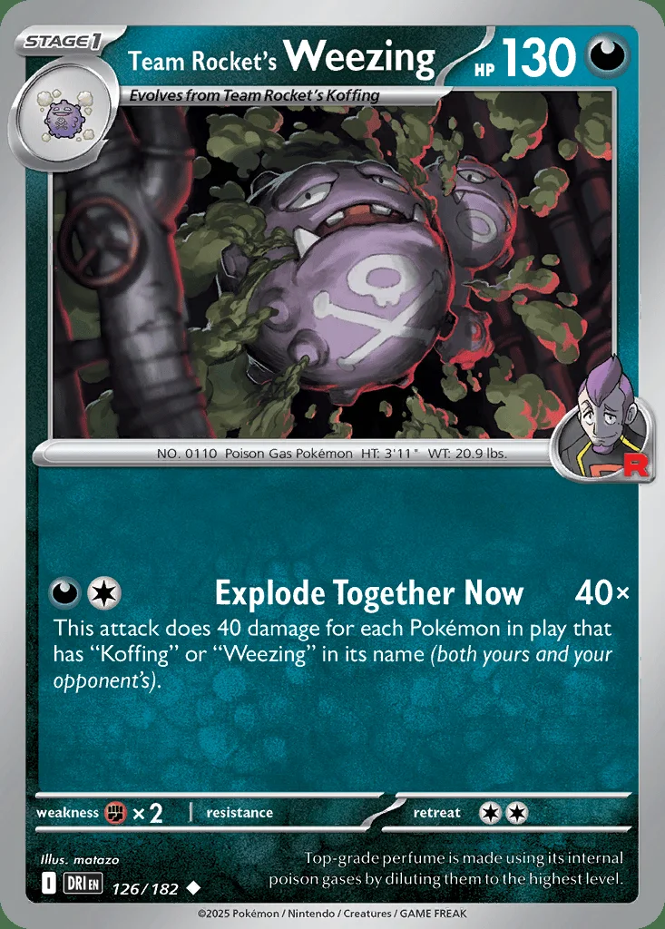 Team Rocket's Weezing 126/182 SV10: Destined Rivals (Normal)