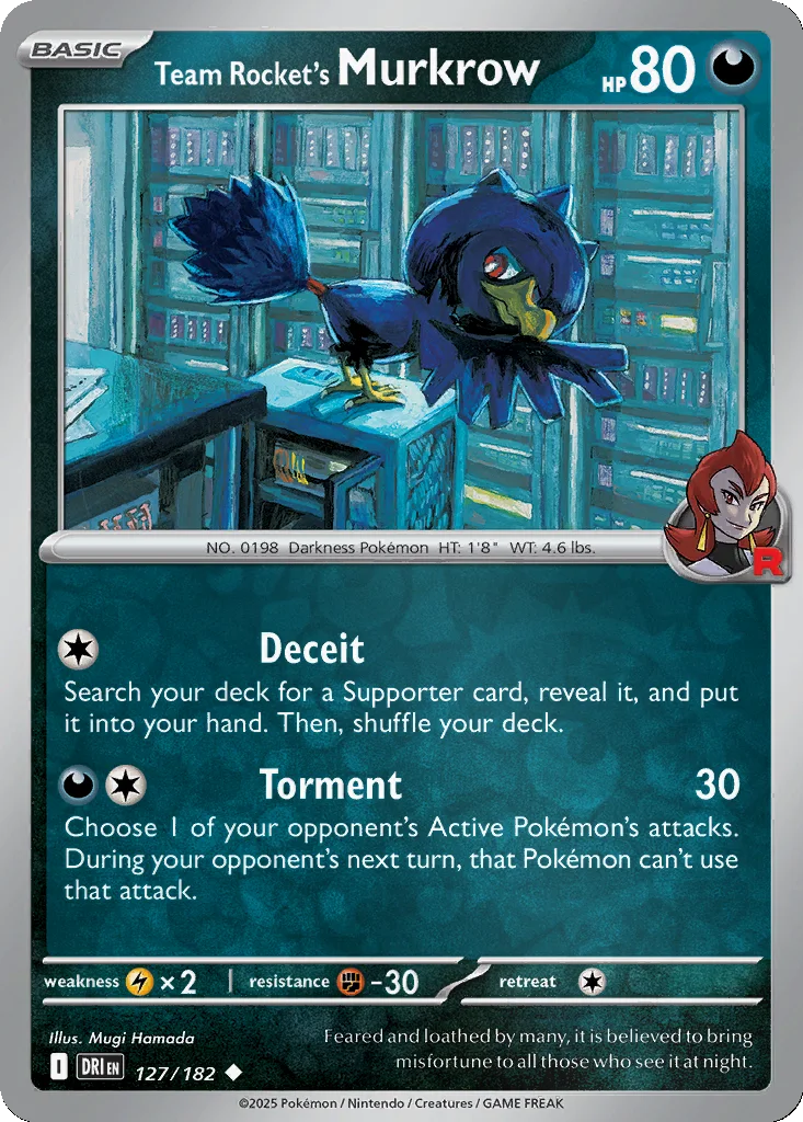 Team Rocket's Murkrow 127/182 Destined Rivals (Reverse holo)