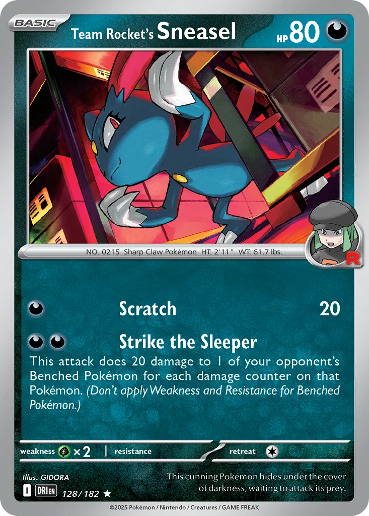 Team Rocket's Sneasel 128/182 SV10: Destined Rivals (Holo)