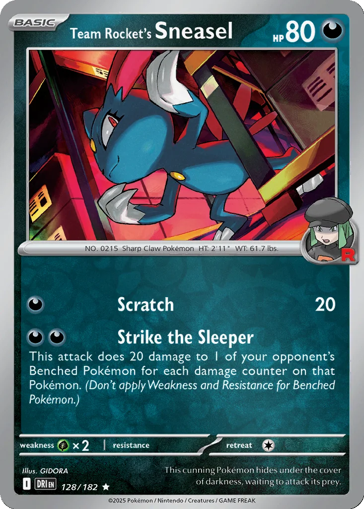 Team Rocket's Sneasel 128/182 Destined Rivals (Reverse holo)
