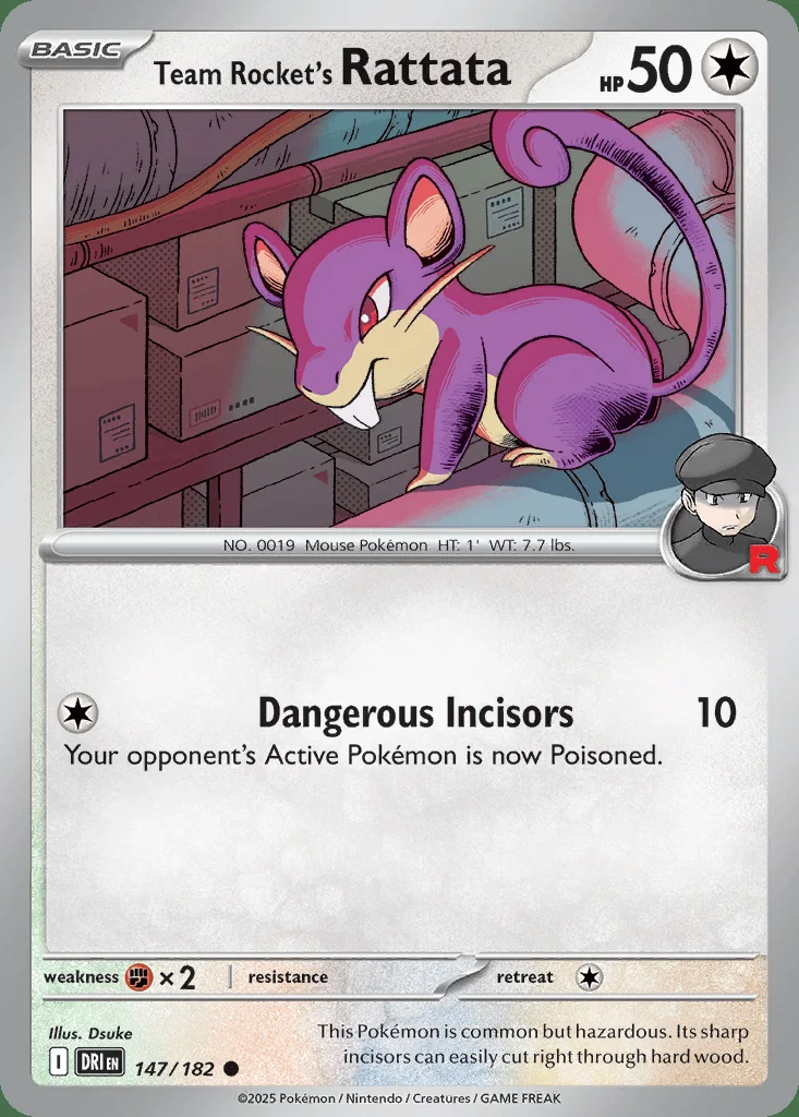 Team Rocket's Rattata 147/182 SV10: Destined Rivals (Normal)
