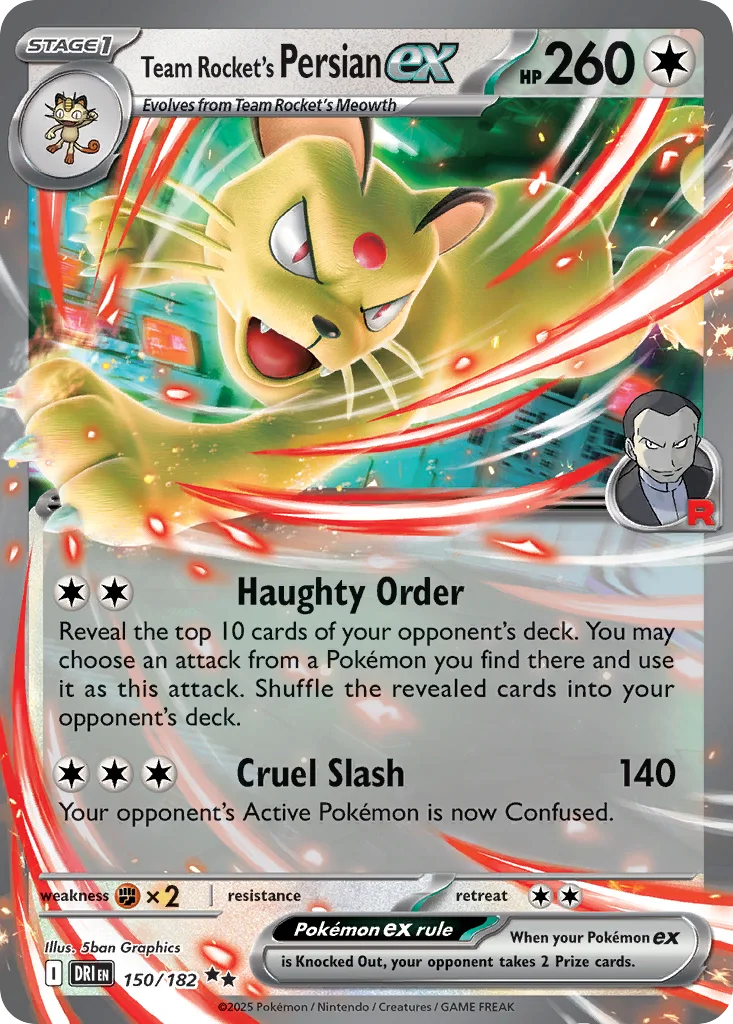Team Rocket's Persian ex 150/182 SV10: Destined Rivals (Holo)