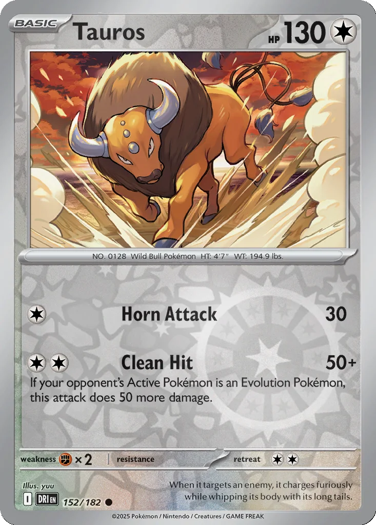 Tauros 152/182 SV10: Destined Rivals (Reverse holo)
