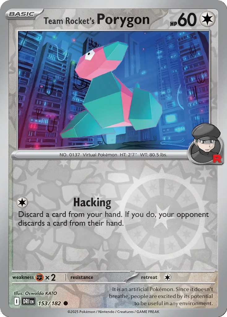 Team Rocket's Porygon 153/182 SV10: Destined Rivals (Reverse holo)