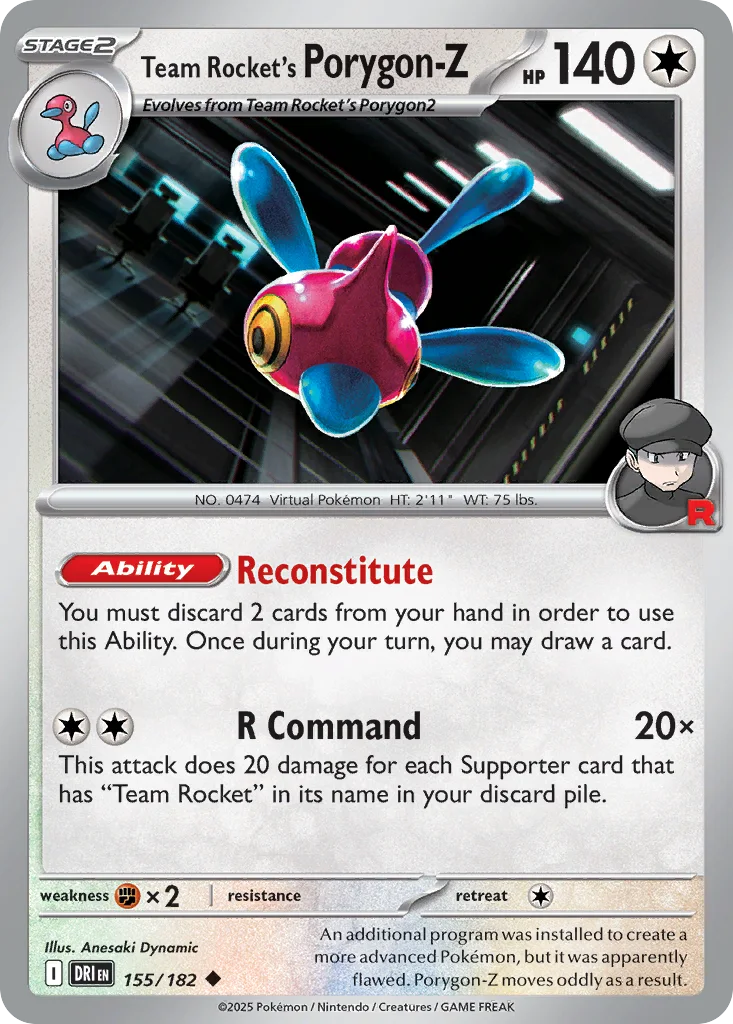 Team Rocket's Porygon-Z 155/182 SV10: Destined Rivals (Normal)