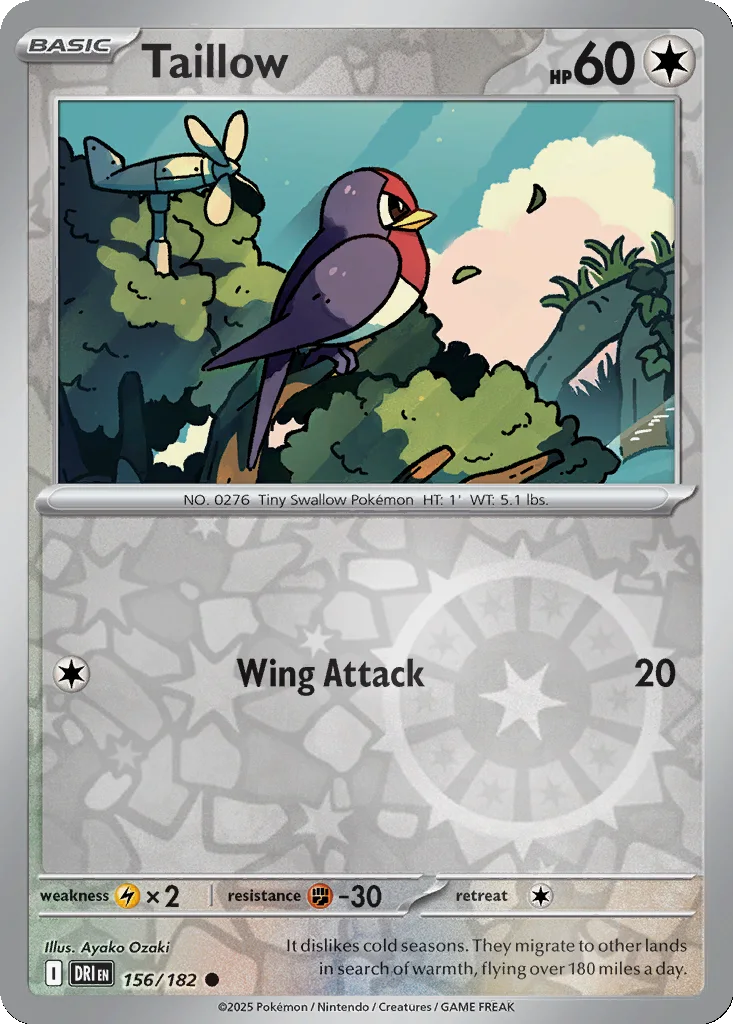 Taillow 156/182 SV10: Destined Rivals (Reverse holo)