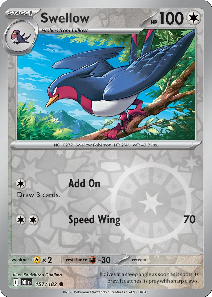 Swellow 157/182 SV10: Destined Rivals (Reverse holo)