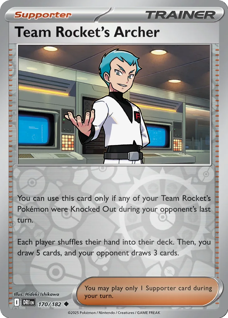 Team Rocket's Archer 170/182 SV10: Destined Rivals (Reverse holo)