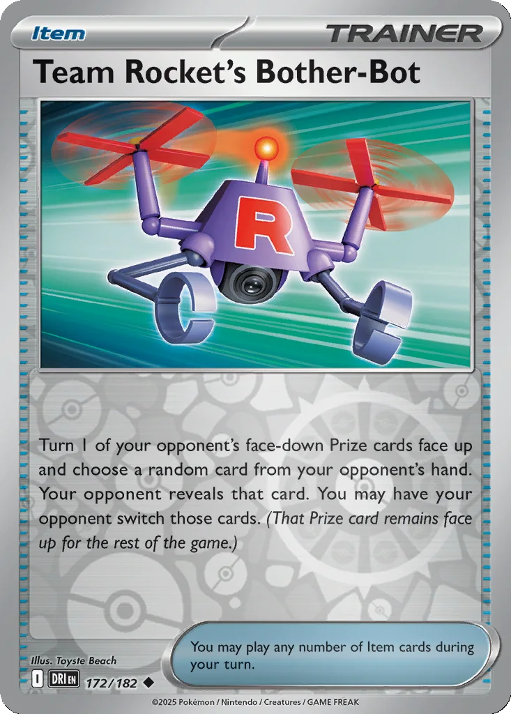Team Rocket's Bother-Bot 172/182 SV10: Destined Rivals (Reverse holo)
