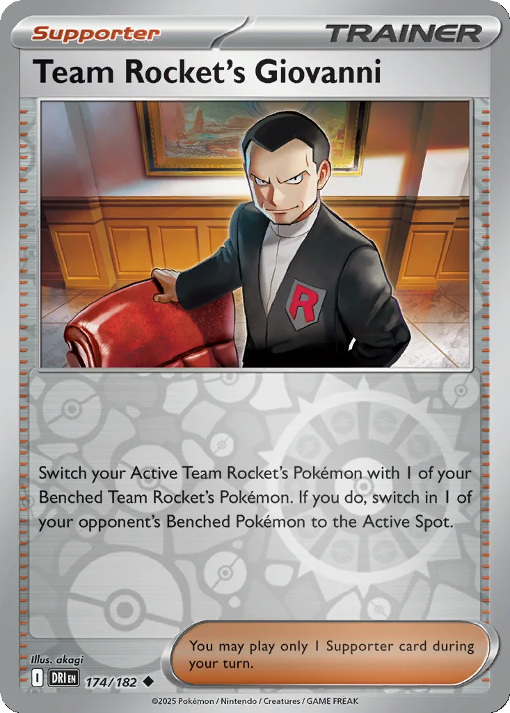 Team Rocket's Giovanni 174/182 SV10: Destined Rivals (Reverse holo)