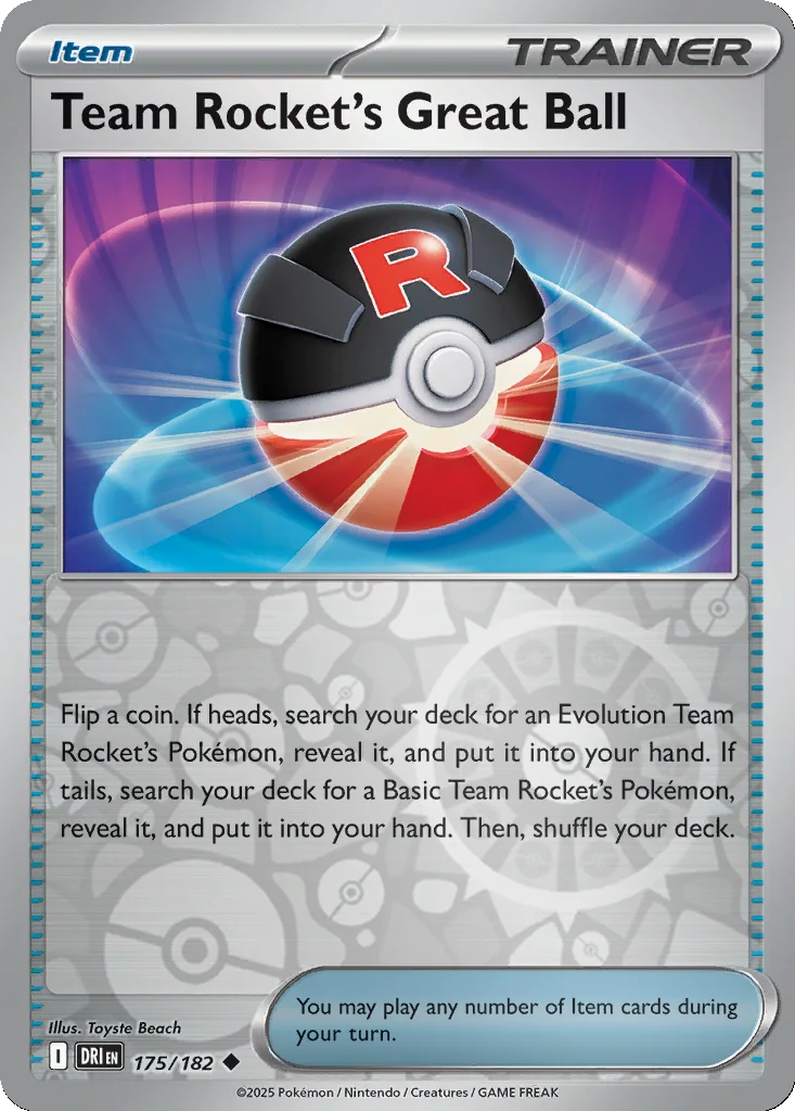 Team Rocket's Great Ball 175/182 SV10: Destined Rivals (Reverse holo)