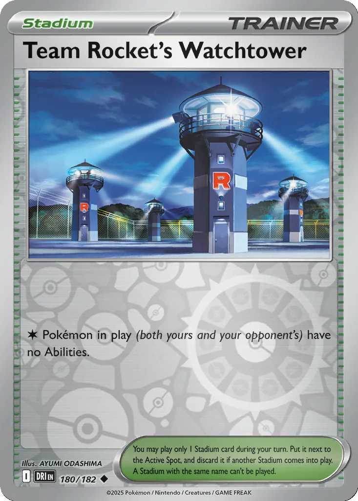 Team Rocket's Watchtower 180/182 SV10: Destined Rivals (Reverse holo)