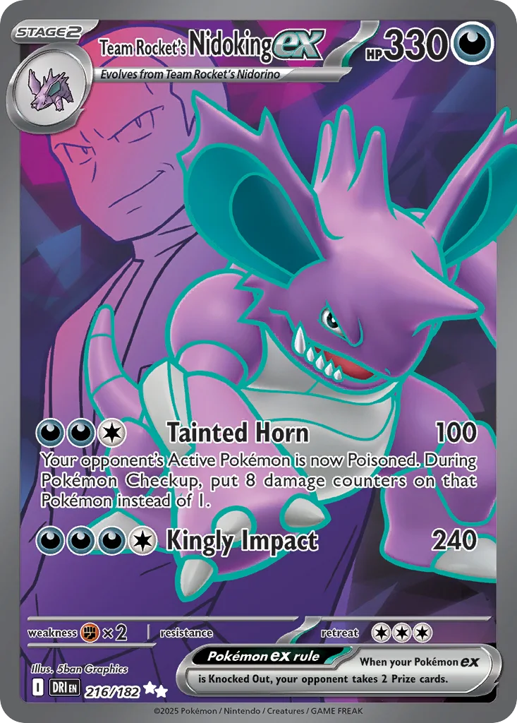 Team Rocket's Nidoking ex 216/182 SV10: Destined Rivals (Holo)