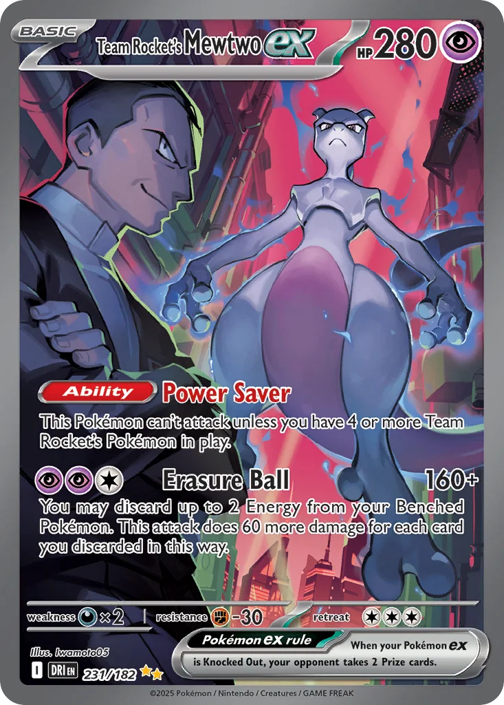 Team Rocket's Mewtwo ex 231/182 Destined Rivals (Holo)