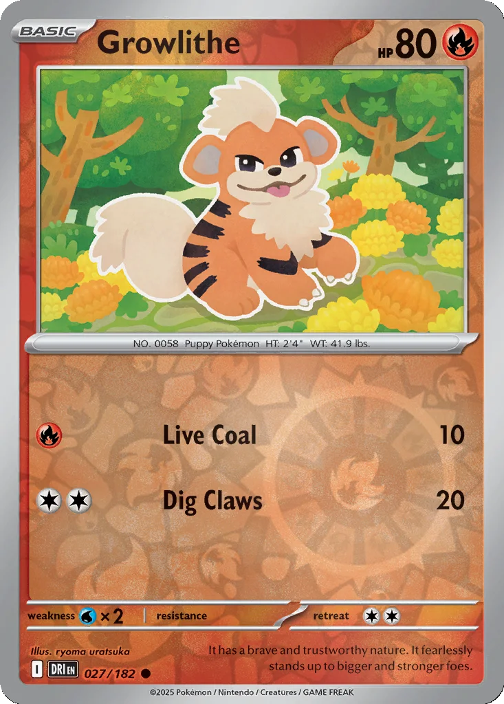Growlithe 027/182 Destined Rivals (Reverse holo)