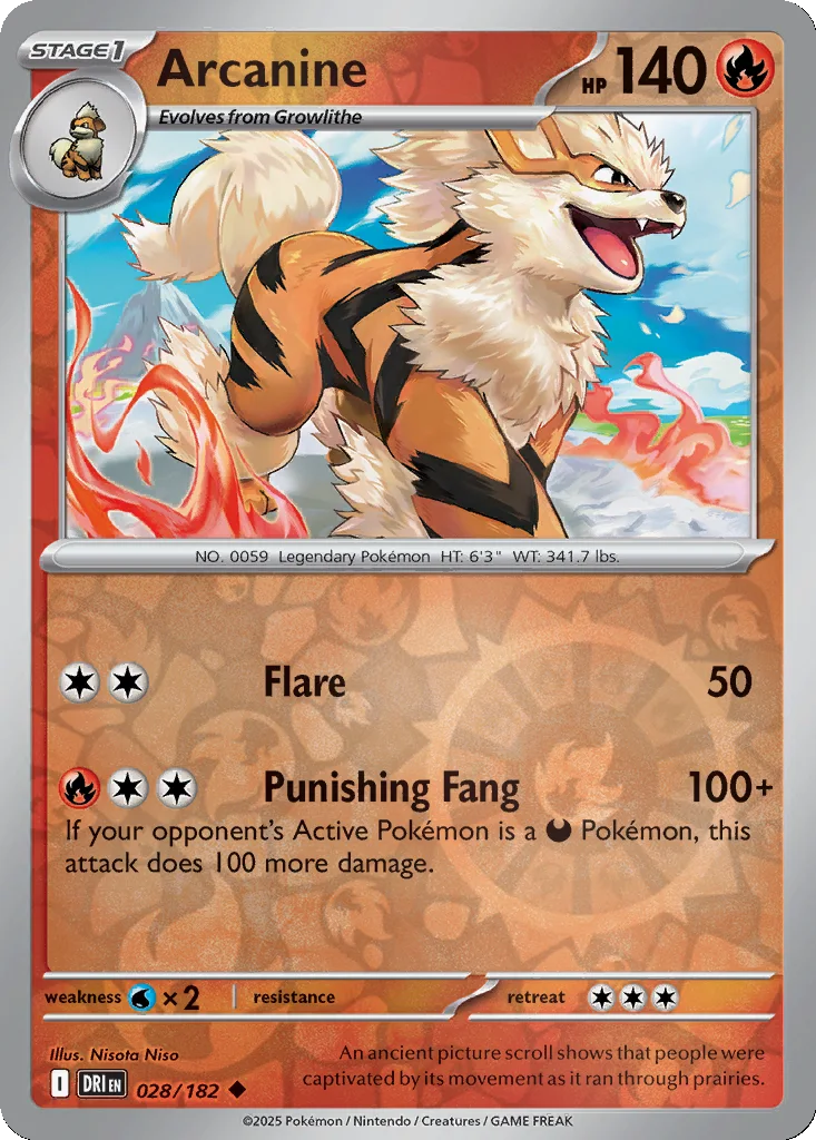 Arcanine 028/182 SV10: Destined Rivals (Reverse holo)