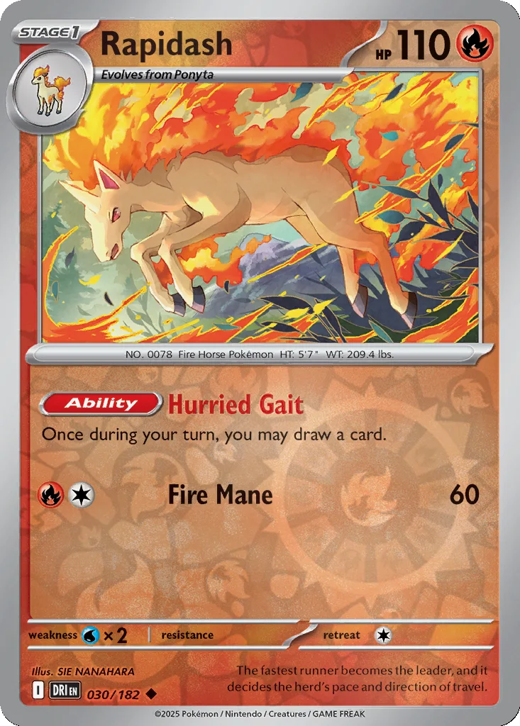 Rapidash 030/182 SV10: Destined Rivals (Reverse holo)