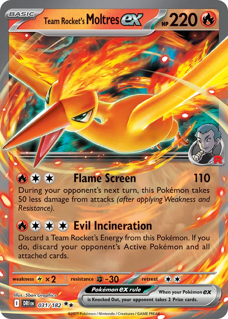 Team Rocket's Moltres ex 031/182 SV10: Destined Rivals (Holo)