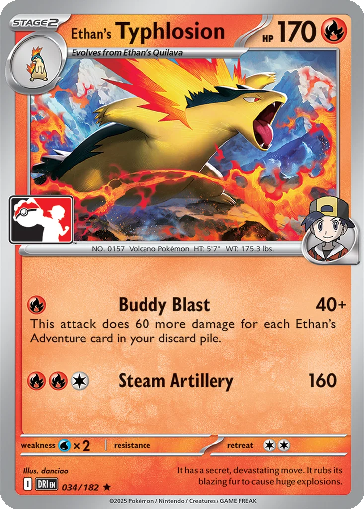 Ethan's Typhlosion 034/182 Destined Rivals (Play! Pokémon)