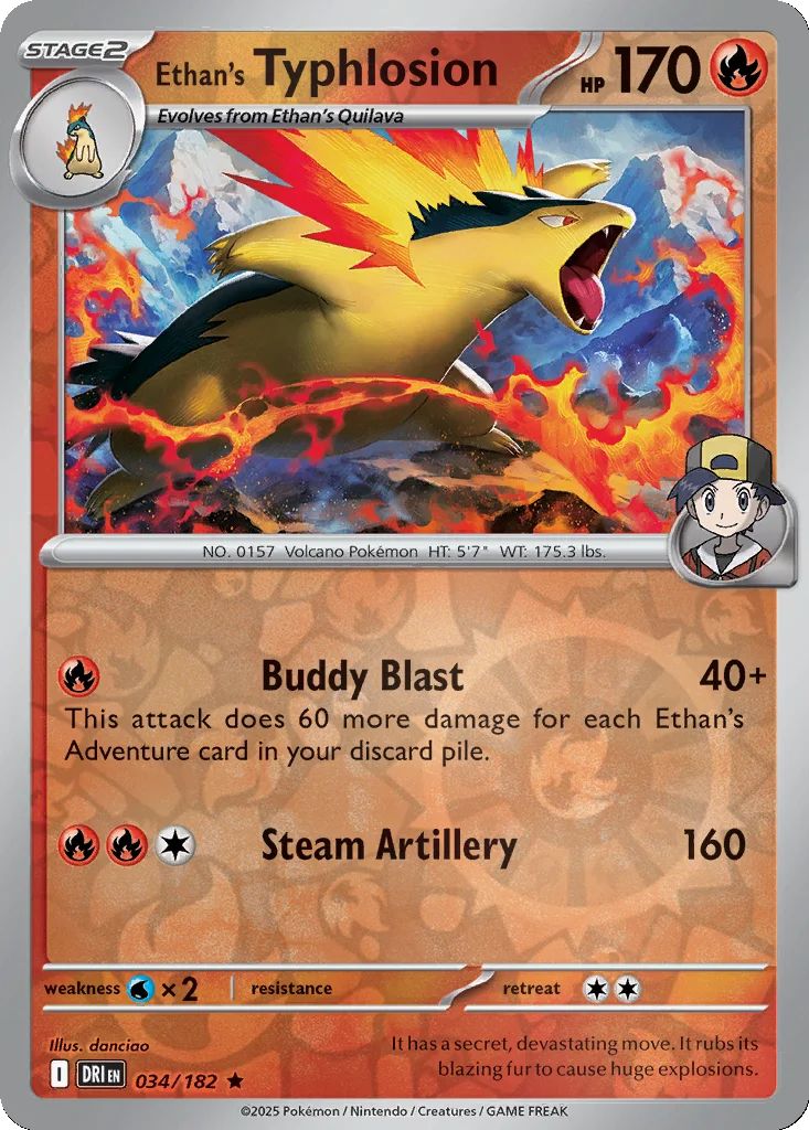 Ethan's Typhlosion 034/182 Destined Rivals (Reverse holo)