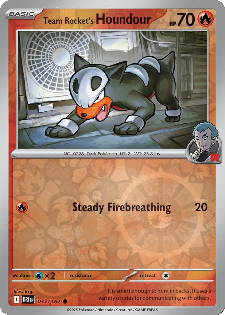 Team Rocket's Houndour 037/182 SV10: Destined Rivals (Reverse holo)