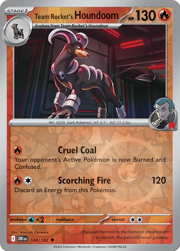 Team Rocket's Houndoom 038/182 Destined Rivals (Reverse holo)