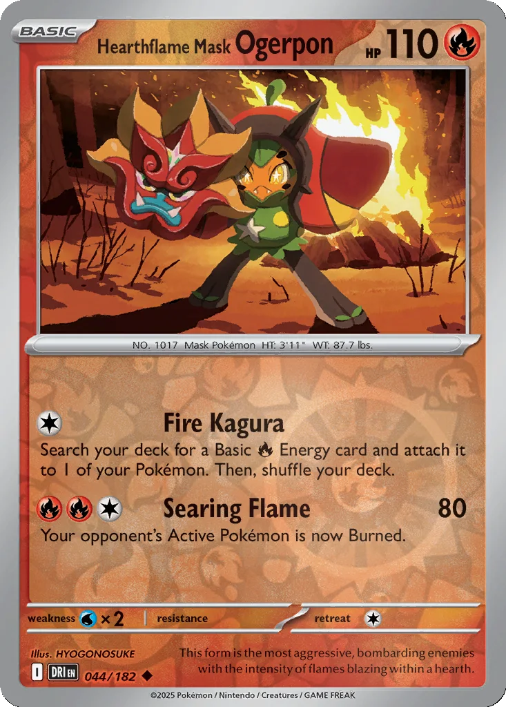 Hearthflame Mask Ogerpon 044/182 SV10: Destined Rivals (Reverse holo)