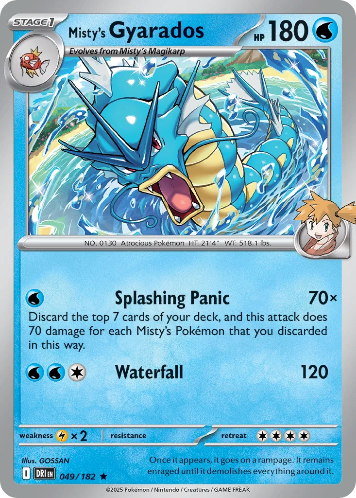 Misty's Gyarados 049/182 Destined Rivals (Build & Battle Deck Non-Holo)
