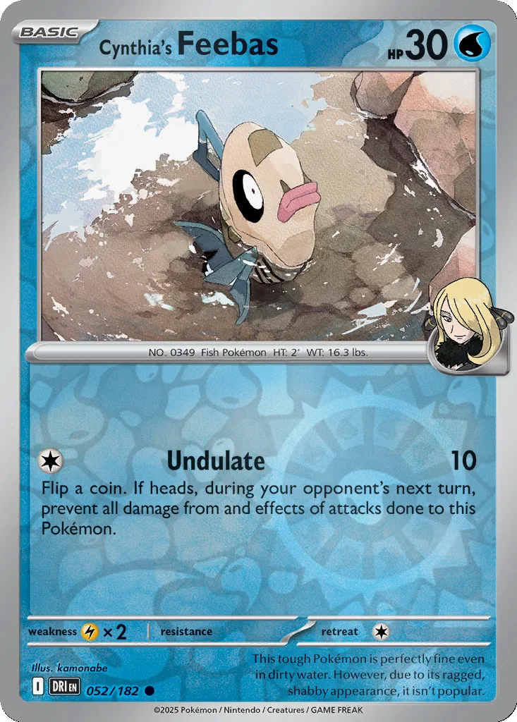 Cynthia's Feebas 052/182 Destined Rivals (Reverse holo)