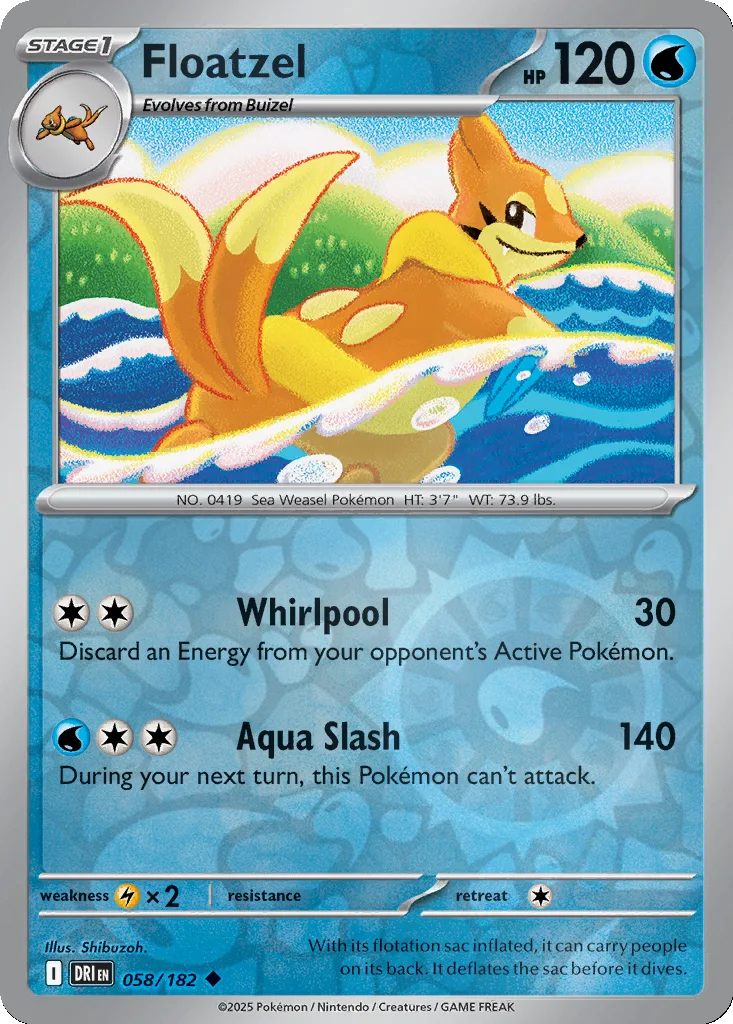 Floatzel 058/182 SV10: Destined Rivals (Reverse holo)