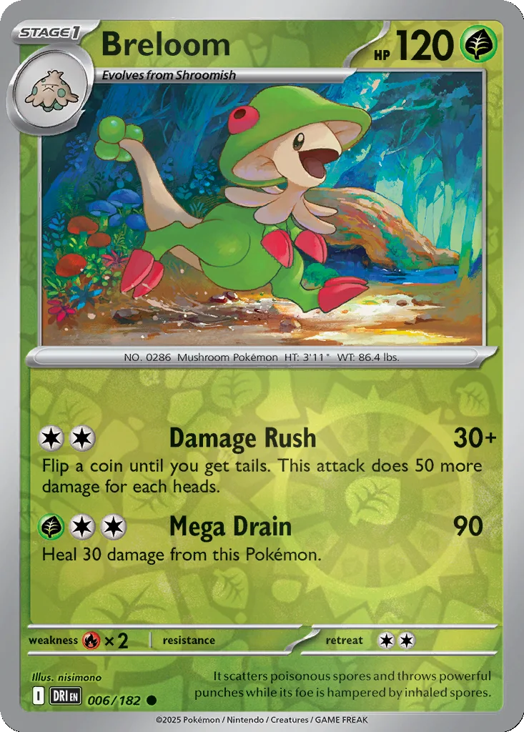 Breloom 006/182 Destined Rivals (Reverse holo)