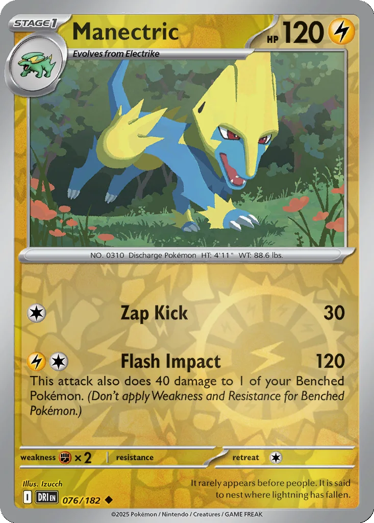 Manectric 076/182 SV10: Destined Rivals (Reverse holo)