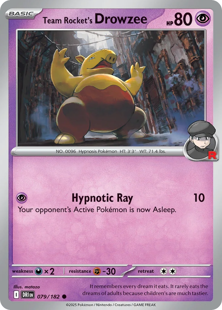 Team Rocket's Drowzee 079/182 SV10: Destined Rivals (Normal)